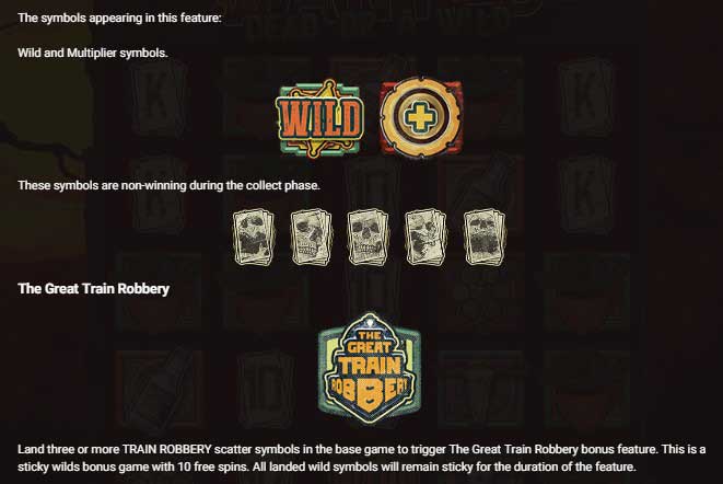 Wanted Dead or a Wild slot game symbols