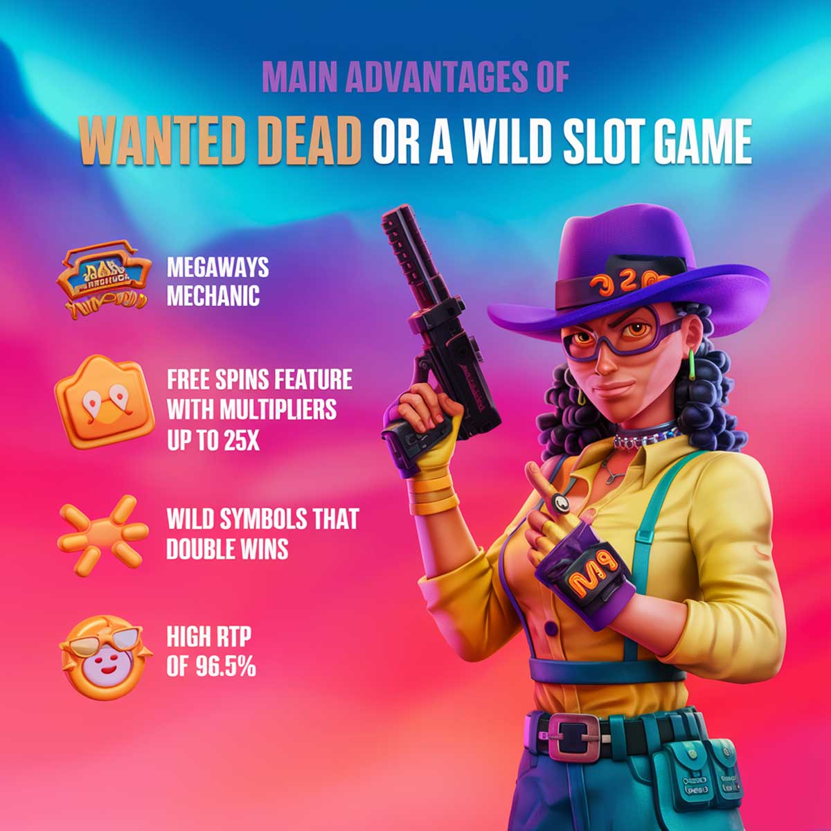 Wanted Dead or a Wild slot game main features